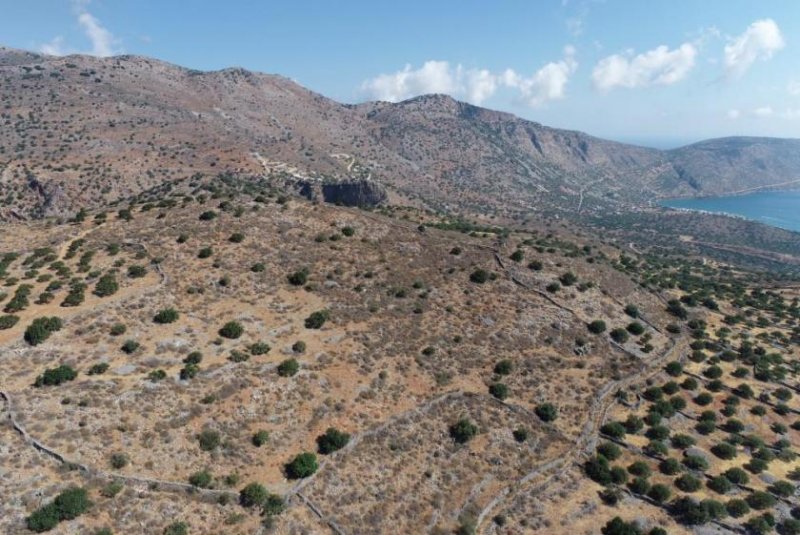 Schisma Eloundas MIT VIDEO! Kreta, Schisma Eloundas: Exklusives Grundstück mit Meerblick und Baugenehmigung zu verkaufen Grundstück kaufen